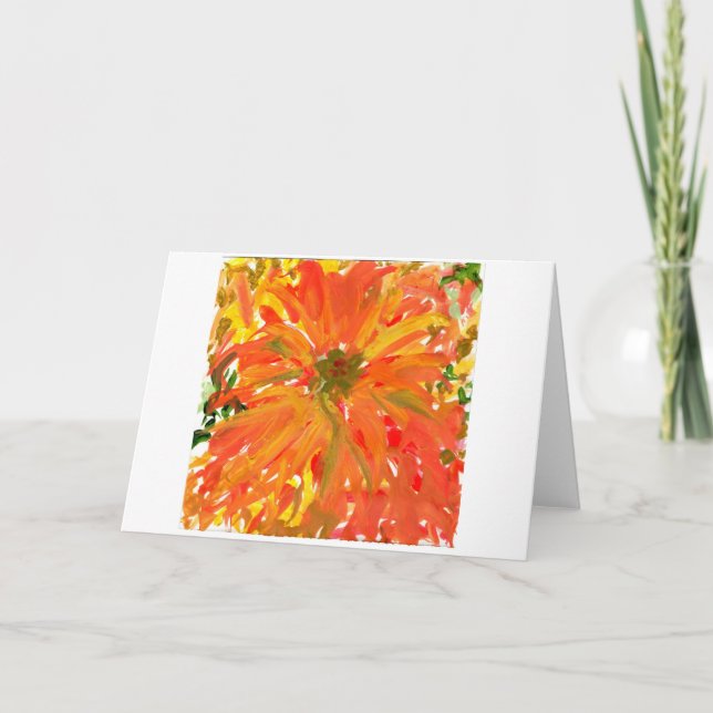 Blomsterkort för glorig orange kort (Framsida)