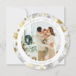 Blomsterkort för Guld och Silver Julkort