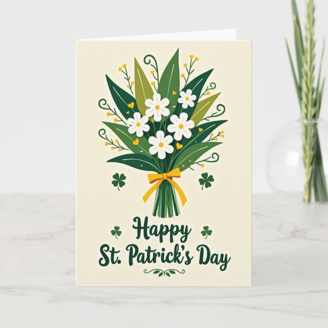 Blomsterkort för St. Patricks Day Kort (Framsida)