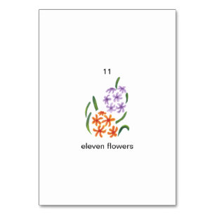 Blomsterkort med elva, anpassningsbar nummer bordsnummer
