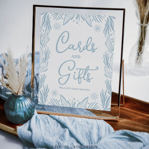 Blomsterkort och gåvor från vinterfrost poster