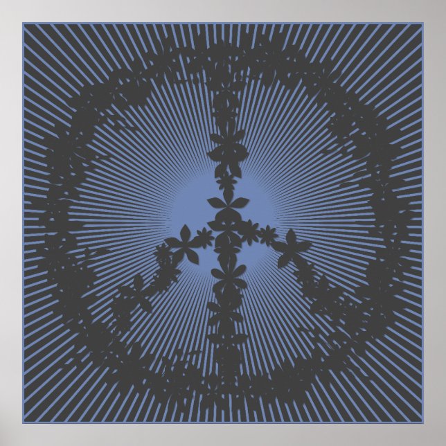 Blomsterkraft för fredssymbolen poster (Framsidan)