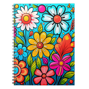 Blomsterkraft i Retro vår Anteckningsbok