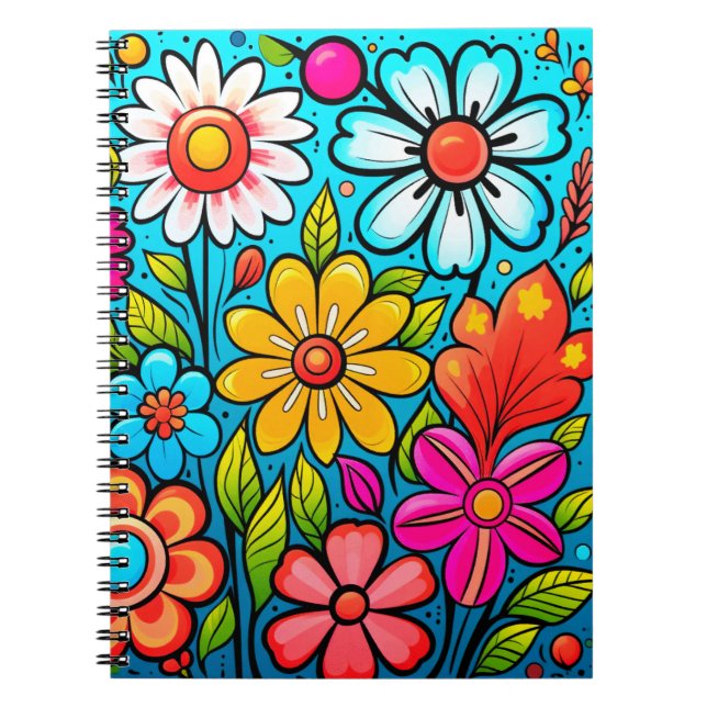 Blomsterkraft i Retro vår Anteckningsbok (Framsidan)