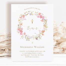 blomsterkrans | Baptism-inbjudan Inbjudningar
