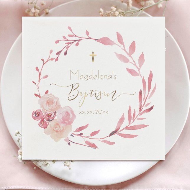 blomsterkrans Baptism Pappersservett (Skapare uppladdad)