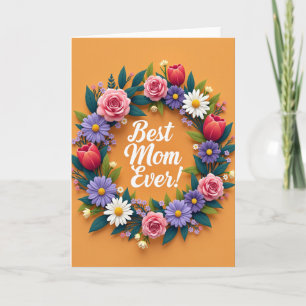 Blomsterkrans Bästa Mamma Någonsin Kort