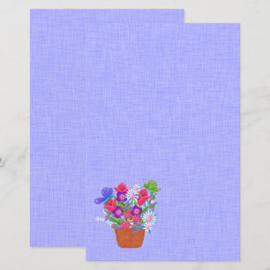 Blomsterkrukor och fjärilar vackra
