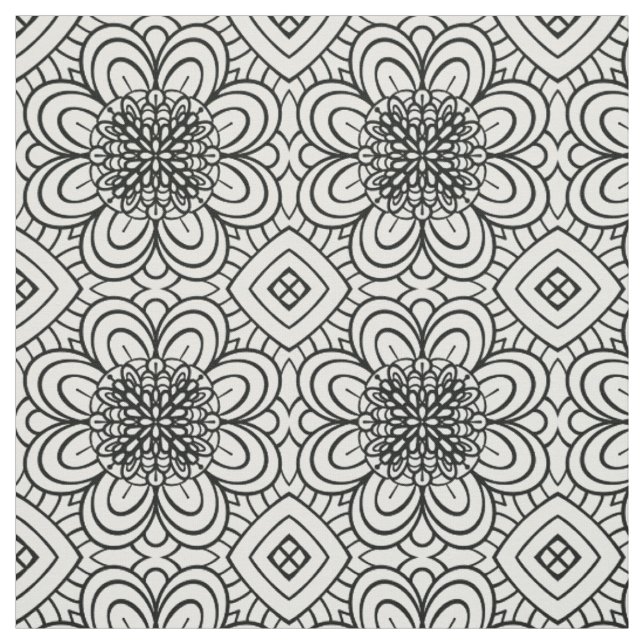 Blomsterlabyrinttyg Tyg (Provkarta)