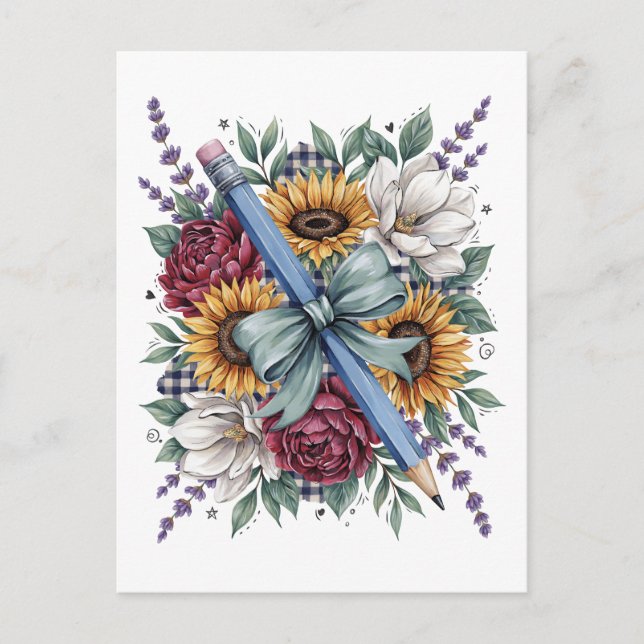 Blomsterlärare  vykort (Framsida)