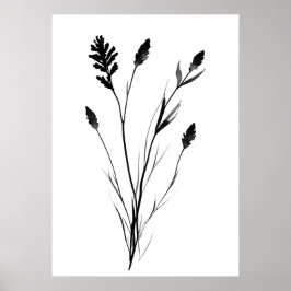 Blomsterlavare, svart eller vit, enblomskonst poster