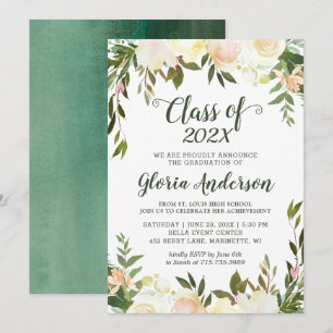Blomsterlig examensfestinbjudan inbjudningar