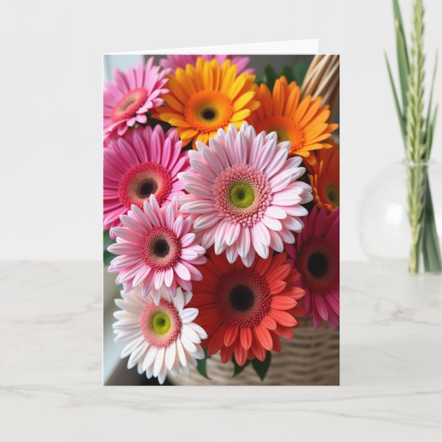 Blomsterlig glädjekort kort (Framsida)