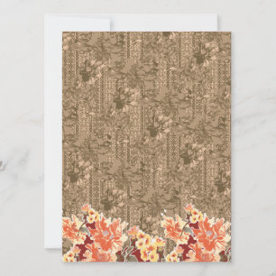 Blomsterlig Spara Datum Kort Vintage Bröllopsinbju