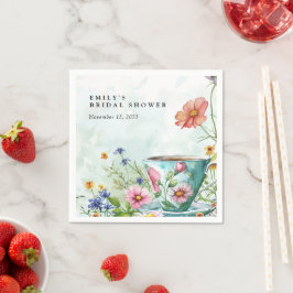 Blomsterlig Tea Party Bröllopsdusch Pappersservett