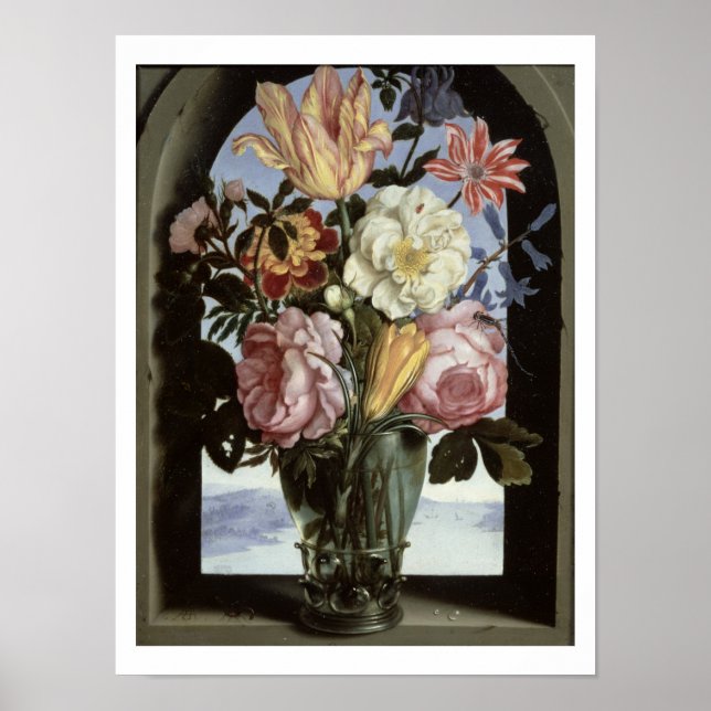 Blomsterliv i dricksglas poster (Framsidan)