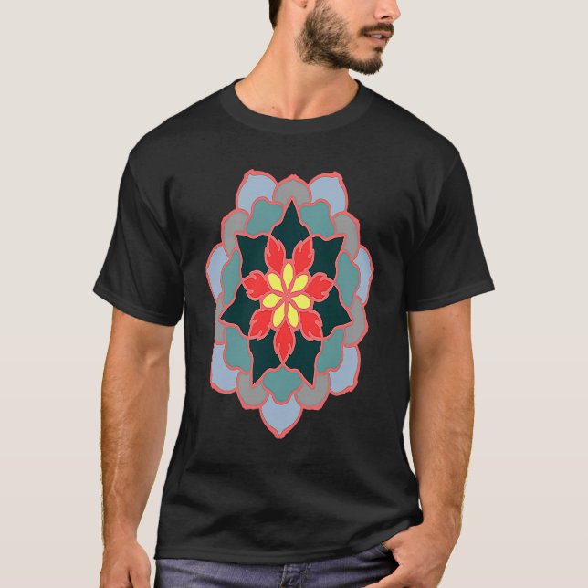 Blomsterlöksemblem i färglös blomma t shirt (Framsida)
