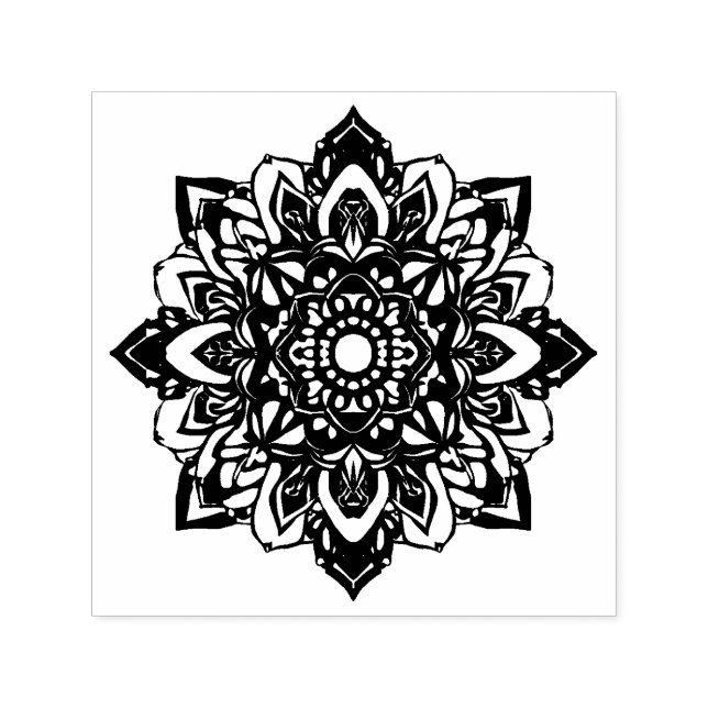 Blomstermandala med åtta uddar självfärgande stämpel (Design)