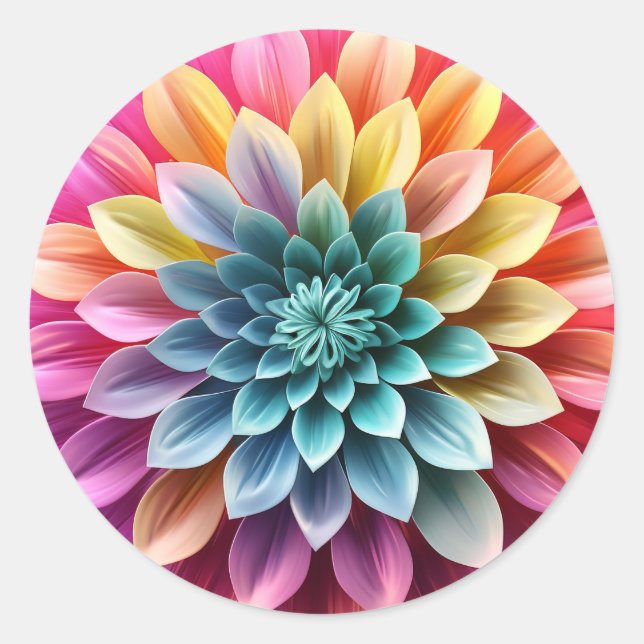 "Blomstermärken" Runt Klistermärke (Framsida)