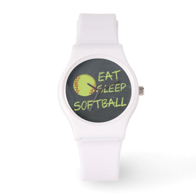 Blomstermatta Softball med viloläge Armbandsur (Framsida)