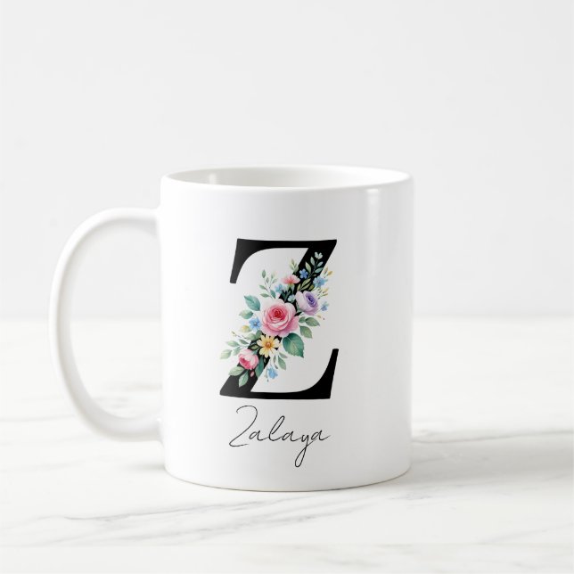 Blomstermonogram – Bokstaven Z Kaffemugg (Vänster)