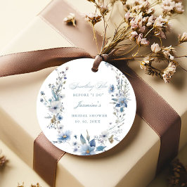 Blomstermönster Något blått innan jag gör Bröllops Gåvor Etiketter