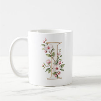 Blomstermönstrad bokstav I Ömt blomster Personlig Kaffemugg