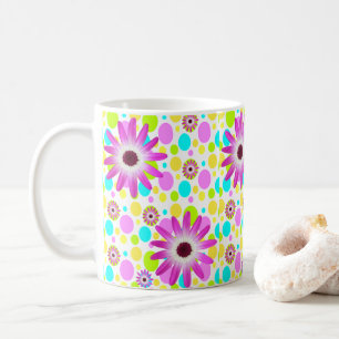 Blomstermönstrad kopp i klara färger