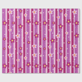 Blomstermönstrat lila inslagspapper presentpapper