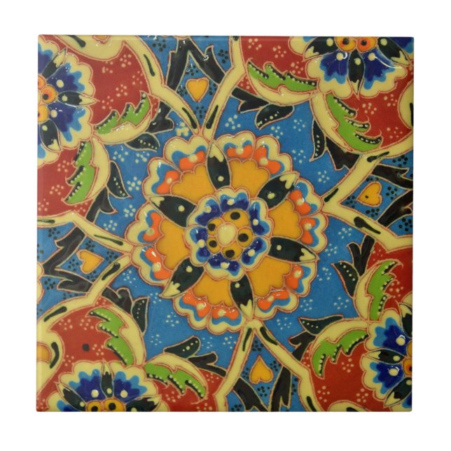 blomstermosaik kakelplatta (Framsidan)