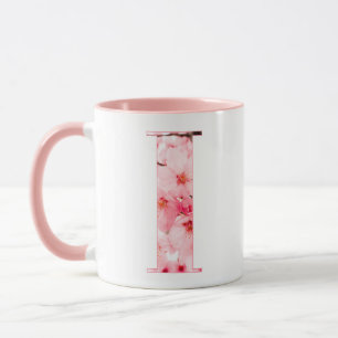 Blomstermugg med initialbokstav I Personligt nam Mugg