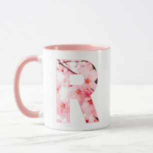 Blomstermugg med initialbokstav Personligt namn Mugg