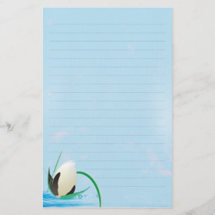 Blomsterpapper i vatten brevpapper