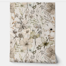 Blomsterparadis beige tapetrullar