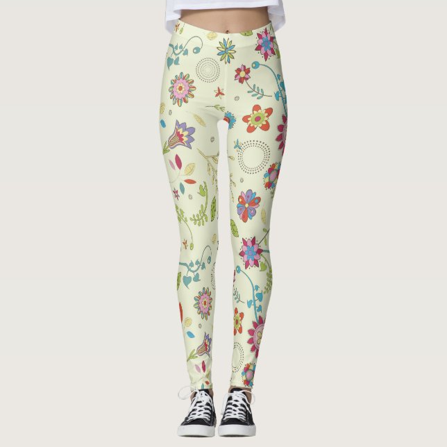 Blomsterparadis Leggings (Framsida)