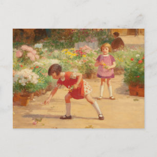 Blomsterplockning Victor Gabriel Gilbert Vykort