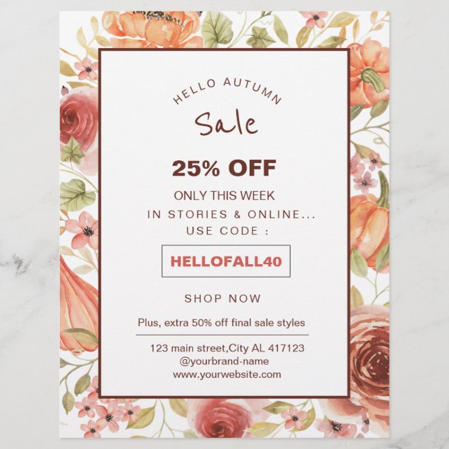 blomsterpumpa höstrea promotion  reklamblad (Framsidan)