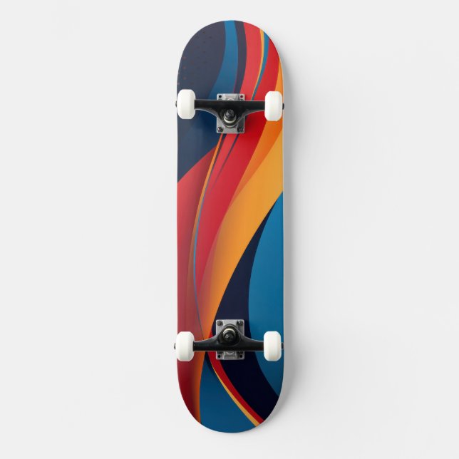 Blomsterpunkter Mini Skateboard Bräda 18,5 Cm (Framsida)