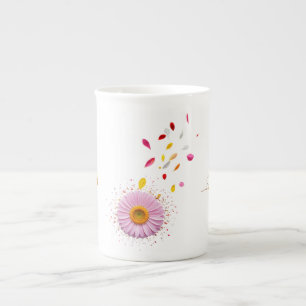 Blomsterrik kopp i benporslin samling mugg