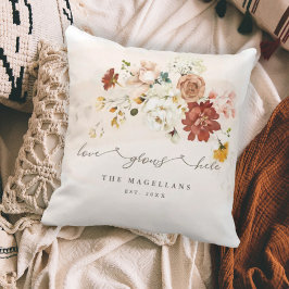 Blomsterrik Trädgård Med Vildblommor Kärlek Växer Kudde