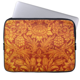Blomsterrött & Guldgult Wm Morris Laptop Fodral