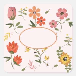 blomstersamling fyrkantigt klistermärke