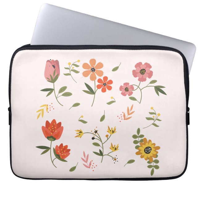 blomstersamling laptop fodral (Framsidan)