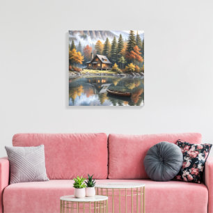 Blomsterskåp med lott på Sjö Canvastryck