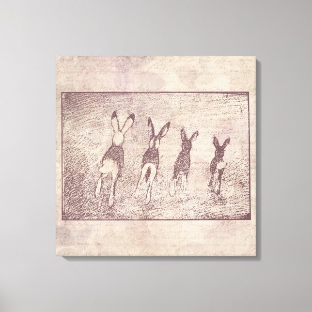 Blomsterskript för vintage av kanonkonst & Blommig Canvastryck (Framsida)