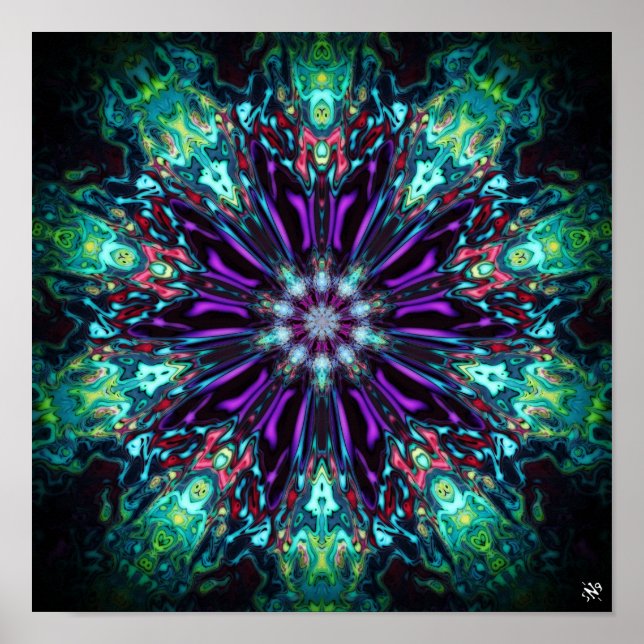 Blomsterskydd v1 - mönster pareidolia poster (Framsidan)