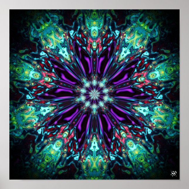 Blomsterskydd v2 - mönster pareidolia poster (Framsidan)