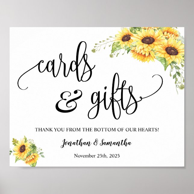 Blomsterskylt för mottagning av bröllopsblommor poster (Framsidan)