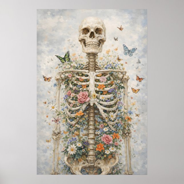 Blomsterställning Poster, Fjärilsanatomi Vägg Poster (Framsidan)