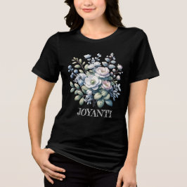 Blomstersvarta kvinnor t shirt